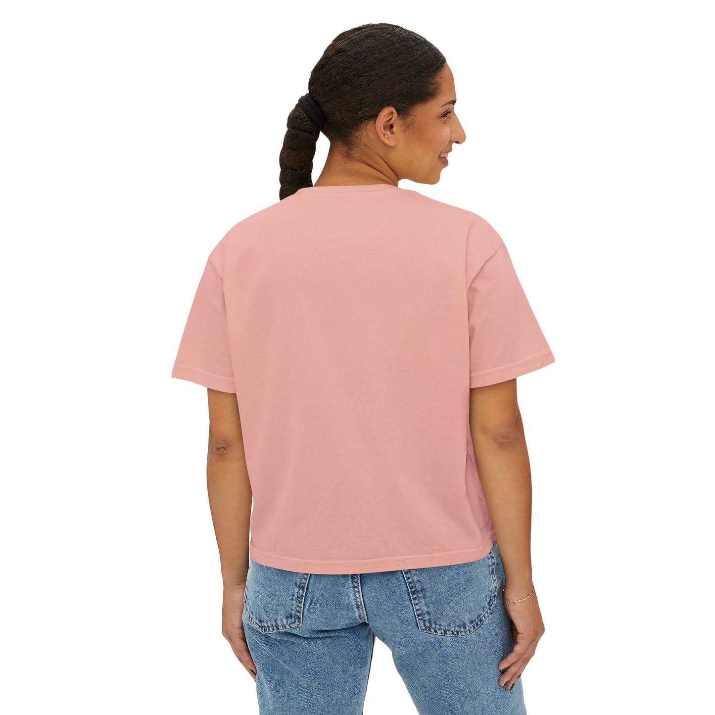 Plumeria Floral Boxy Tee — Pink Tropical Flower Crop Tee