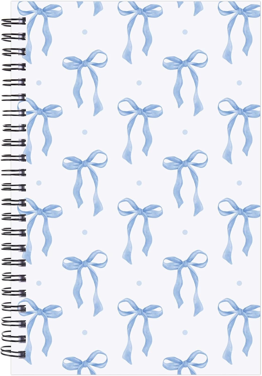 Blue Bow Notebook - Coquettte School Supplies Bow Journal Cute Note Book Preppy Back to School Stuff Study Supplies Stationery for Students Girly Teen 5.5X8.3 Inches